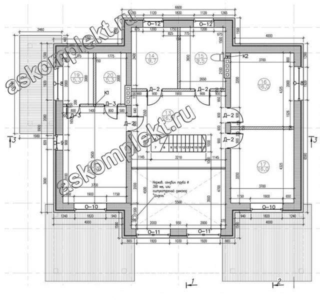 План помещения для заказа стеллажей на заводе Аскомплект