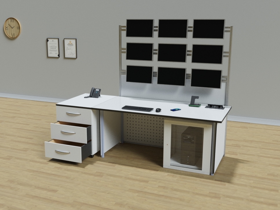 Компьютерный стол АСК 3D модель