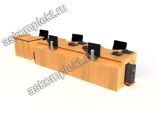 Диспетчерский стол со скрытыми нишами